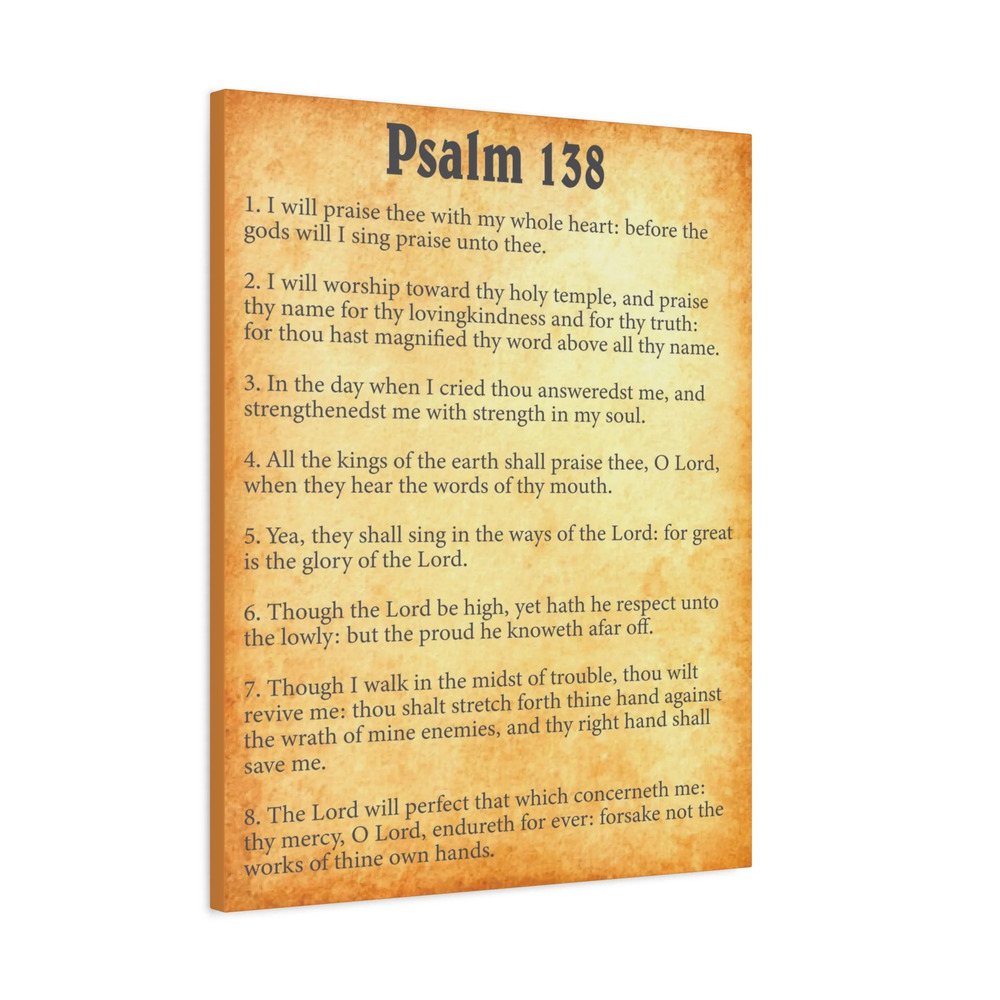 Scripture Walls Psalm 138 Gold Bible Chapter Canvas Christian Wall Art